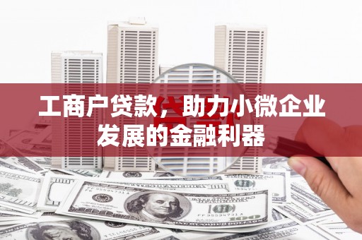 长白工商户贷款，助力小微企业发展的金融利器