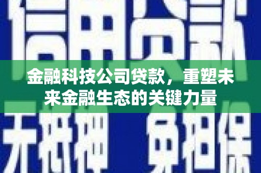 西峡金融科技公司贷款，重塑未来金融生态的关键力量