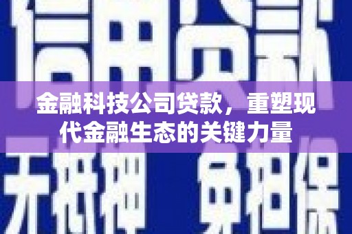 南京金融科技公司贷款，重塑现代金融生态的关键力量